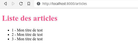 Liste des articles HTML